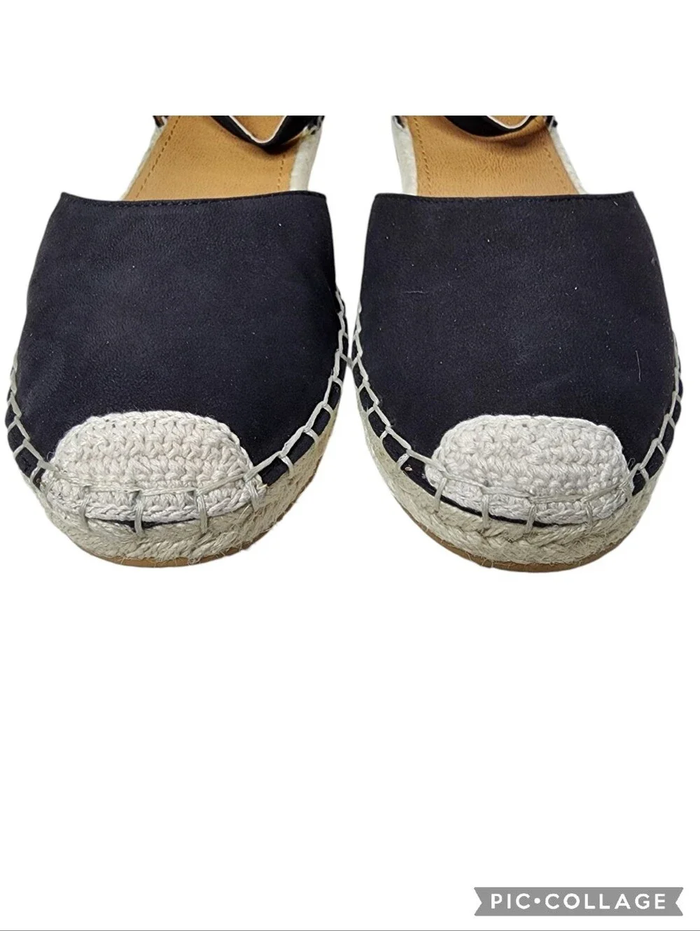 14TH & UNION Denni-Lea espadrille black leather flats buckle ankle straps